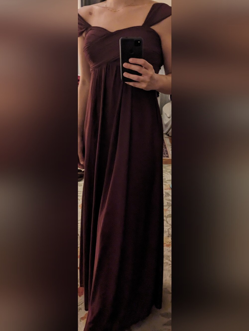 Birdy Grey Burgundy Maxi Occasion Dress
